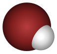 Spacefill model of hydrogen bromide