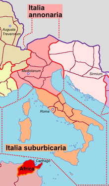 Description de l'image Italia Dioceses in 400 AD.png.