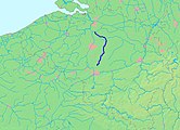 Диль на карте речной сети Бельгии