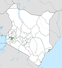 Location of Kisumu County (Green).