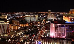 View of the Strip from the Eiffel Tower of the Paris Las Vegas