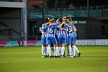 Brighton & Hove Albion team in April 2018 London Bees v Brighton & Hove Albion WFC, 18 April 2018 (02).jpg