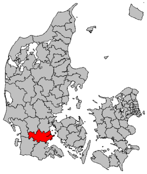Položaj općine Haderslev na karti Danske