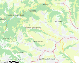 Mapa obce Molines-en-Queyras