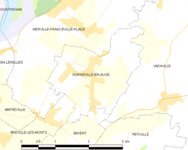 Mapa obce Gonneville-en-Auge