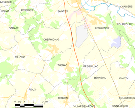 Mapa obce Thénac