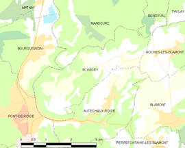 Mapa obce Écurcey