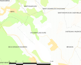 Cruviers-Lascours - Localizazion