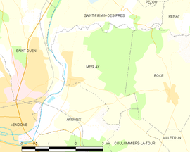 Mapa obce Meslay