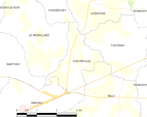 Poziția localității Chèvreville