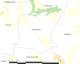 Mapa obce Fervaches