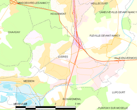 Mapa obce Ludres