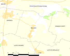 Mapa obce Vallans