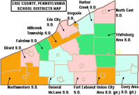 Mapo de Erie County Pennsylvania School Districts.png