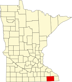 Karte von Fillmore County innerhalb von Minnesota