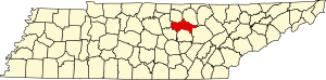 Карта Теннесси с указанием округа Патнэм