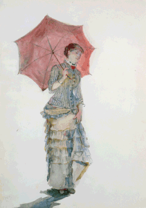 Kvinde med paraply, 1880.
