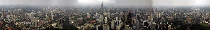 Panorama Kuala Lumpur widoczna z wieży