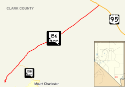 Nevada State Route 156 runs southwest from US 95 to the Spring Mountains.