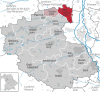 Lage der Gemeinde Obermichelbach im Landkreis Fürth
