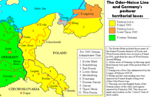 Former eastern territories of Germany (yellow and orange) Oder-neisse.gif