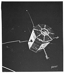 Artist's rendition of the OV3-2 satellite in orbit