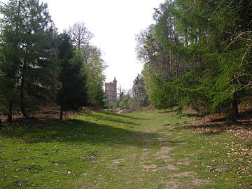 The Alpine Valley contrasts with other areas of the park, and leads up to the Gothic Tower.