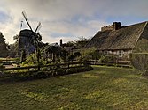 English colonial farmsteads; the Pantigo Windmill abuts the farm.