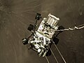 Снимок «Персеверанс» с «Небесного крана» во время посадки на Марс