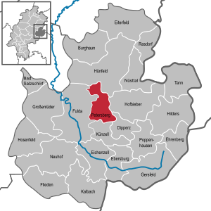 Li position de Petersberg (Hesse) in li Subdistrict Fulda