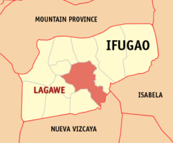 Map of Ifugao showing the location of Lagawe