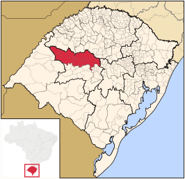 Ligging van de Braziliaanse microregio Santiago in Rio Grande do Sul