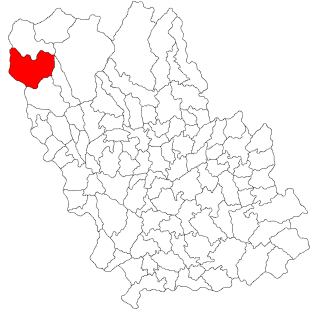 Kommunens beliggenhed i distriktet Prahova