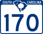 South Carolina Highway 170 marker