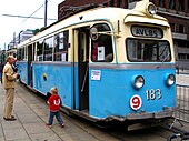 Motorwagen 183 (type 'Gullfisker' - Goudvis), gebouwd door Skabo in 1940, voor het Stadhuis van Oslo; 5 september 2009.