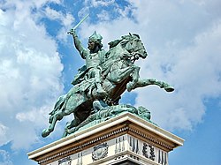 Frédéric Bartholdi Vercingetorix-szobra Clermont-Ferrandban, a Place de Jaude-on