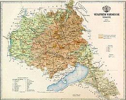 Comitato di Veszprém – Mappa