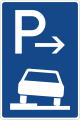 Zeichen 315-51 Parken auf Gehwegen – halb in Fahrtrichtung links (Anfang); bisher Zeichen 315-52