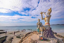 The statues of Phra Aphamani and the mermaid, characters from a famous Thai epic poem by Sunthon Phu, on Ko Samet
