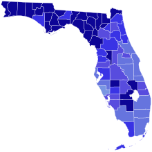 1958 United States Senate election in Florida results map by county.svg