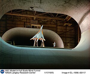 Advanced Supersonic Transport (AST) model in wind tunnel AST model in wind tunnel.jpg