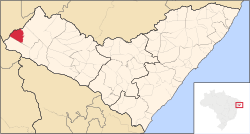 Location of Pariconha in Alagoas, Brazil