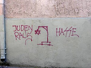 English: Antisemitic graffiti in Klaip?da, Lit...