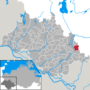 Lage von Blievenstorf im Landkreis Ludwigslust