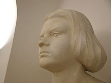 Bust of Sophie Scholl in Munich Bust of Sophie Scholl - White Rose Memorial Room - Interior of Main Building of Ludwig-Maximilians-Universitat - Munich - Germany - 01.jpg