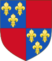 Arms of d'Albret from Coat of arms of Charles dAlbret. In 1389 Charles d'Albret, comte de Dreux, was allowed by his maternal cousin the king Charles VI in 1389 to quarter his arms (Gules plain) with those of France (see Heraldica, Azure 3 Fleurs-de-Lis Or, Augmentations of Honor). The lineage became extinct in 1676.