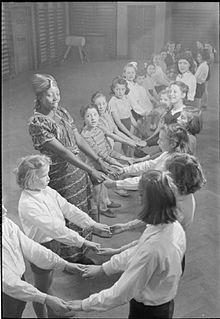 A student teacher from Colonial Nigeria teaching at the Institute of Education in 1946 Colonial Students in Great Britain- Students at University of London Institute of Education, London, England, UK, 1946 D29308.jpg