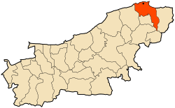 Localização da cidade dentro da província de Boumerdès