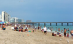 Deerfield Beach with pier in background