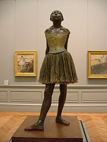 Edgar Degas, Little Dancer of Fourteen Years, cast in 1922 from a mixed-media sculpture modeled c. 1879-80, Bronze, partly tinted, with cotton Degas-dancer.jpg